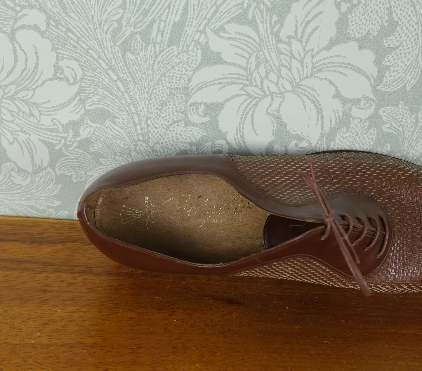 Vergelio Milano, brown deadstock vintage shoes, size 7UK