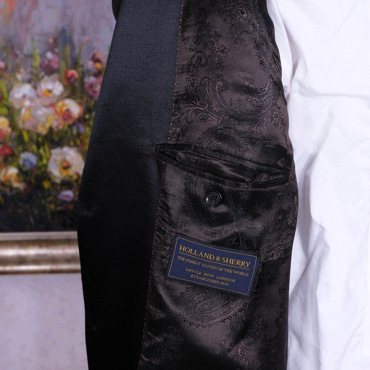 Tailor Mikael Sinisalo, silk bonjour jacket, size 50EU, groom's clothes