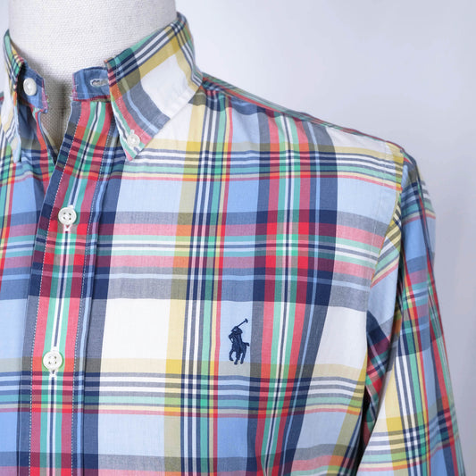 Polo Ralph Lauren, button-down shirt, size S, multicolour madras fabric