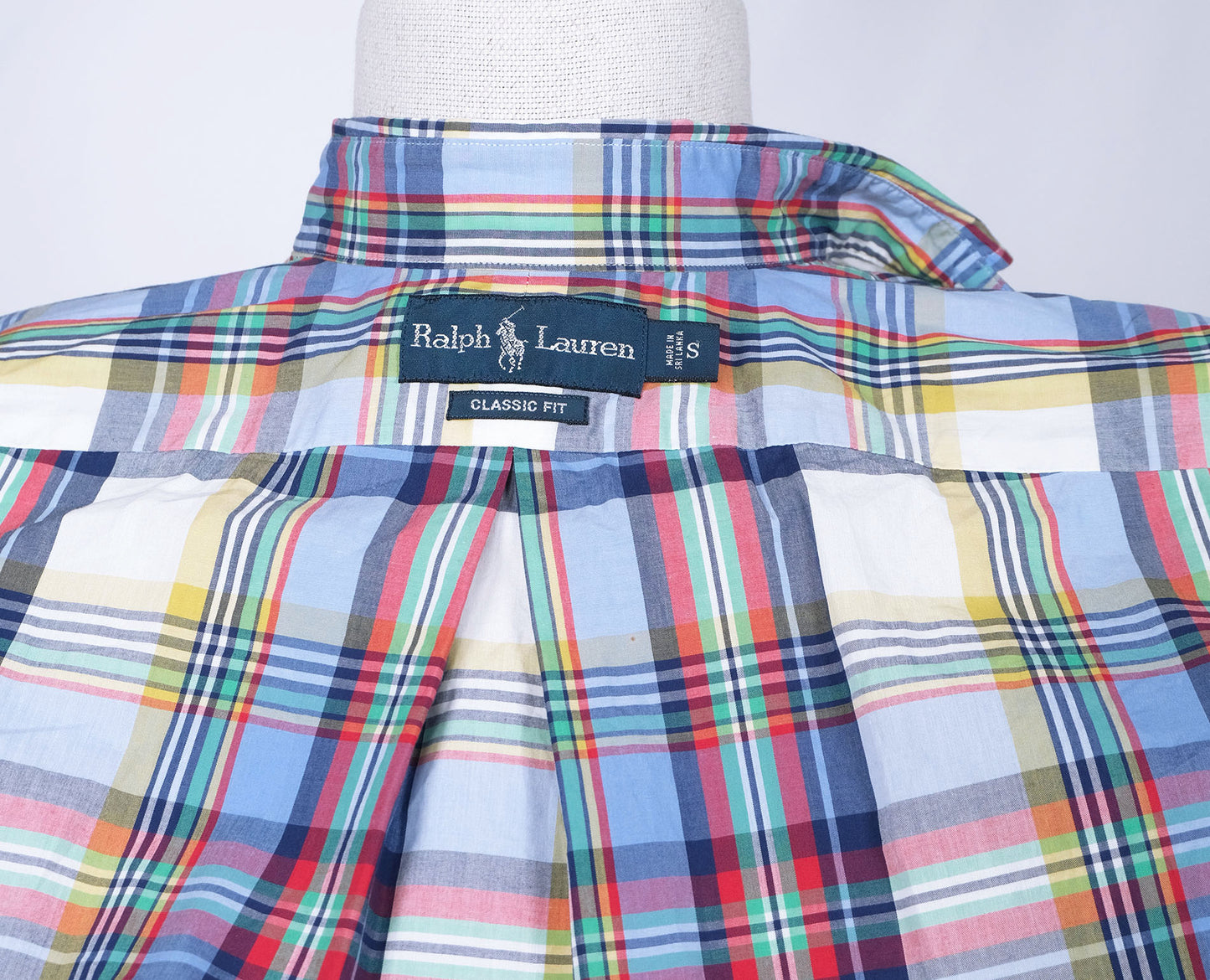 Polo Ralph Lauren, button-down shirt, size S, multicolour madras fabric