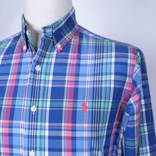 Polo Ralph Lauren, button-down shirt, size S, madras pattern