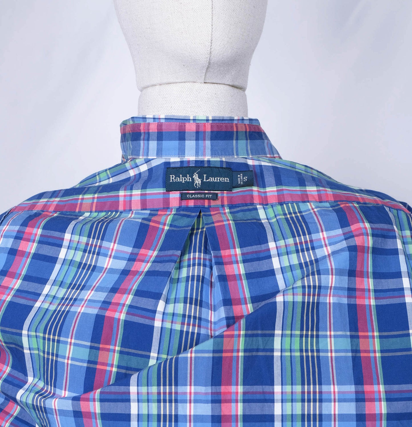Polo Ralph Lauren, button-down shirt, size S, madras pattern