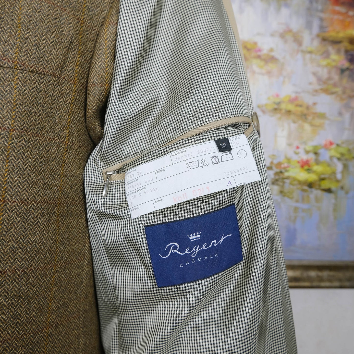 Regent Handtailored, trench coat, size 46UK, wool raincoat