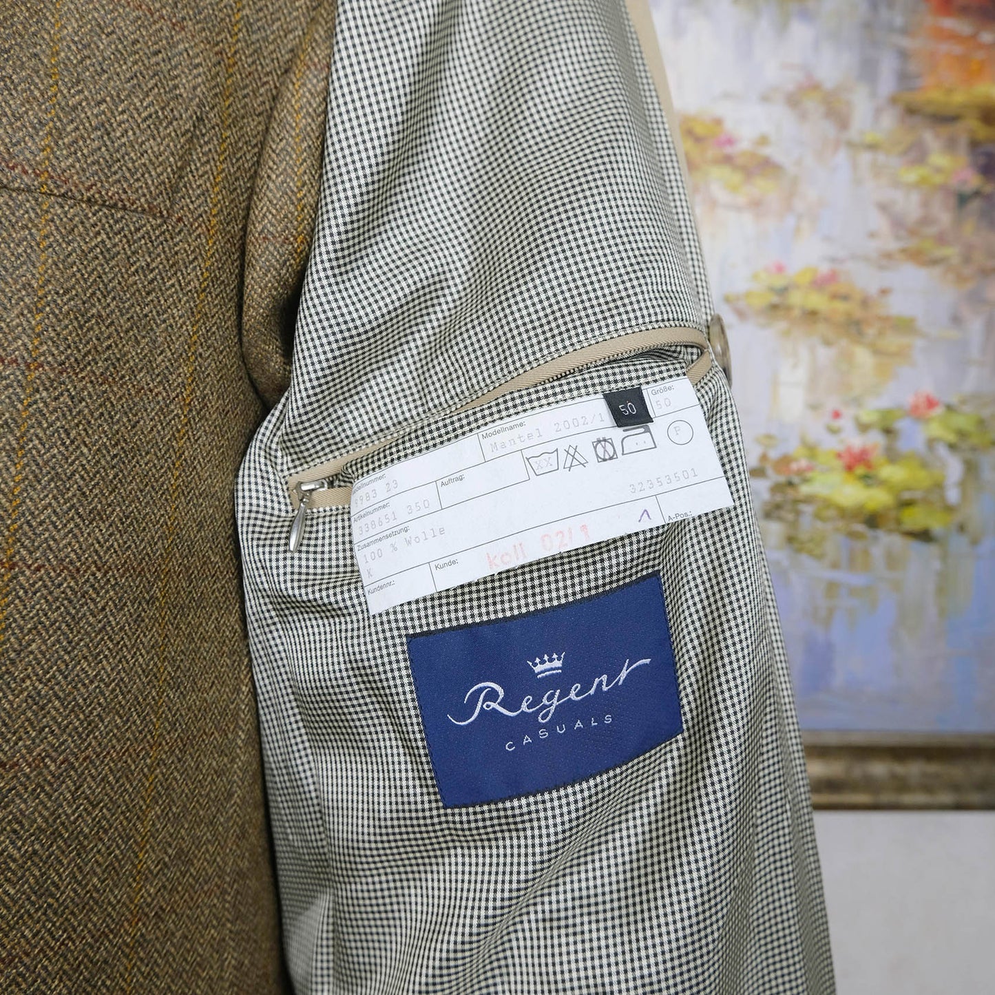 Regent Handtailored, wool trench coat, size 56EU