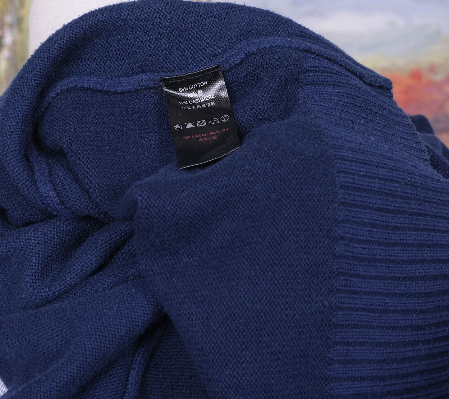 Reiss, blue jumper, size L, cotton-cashmere