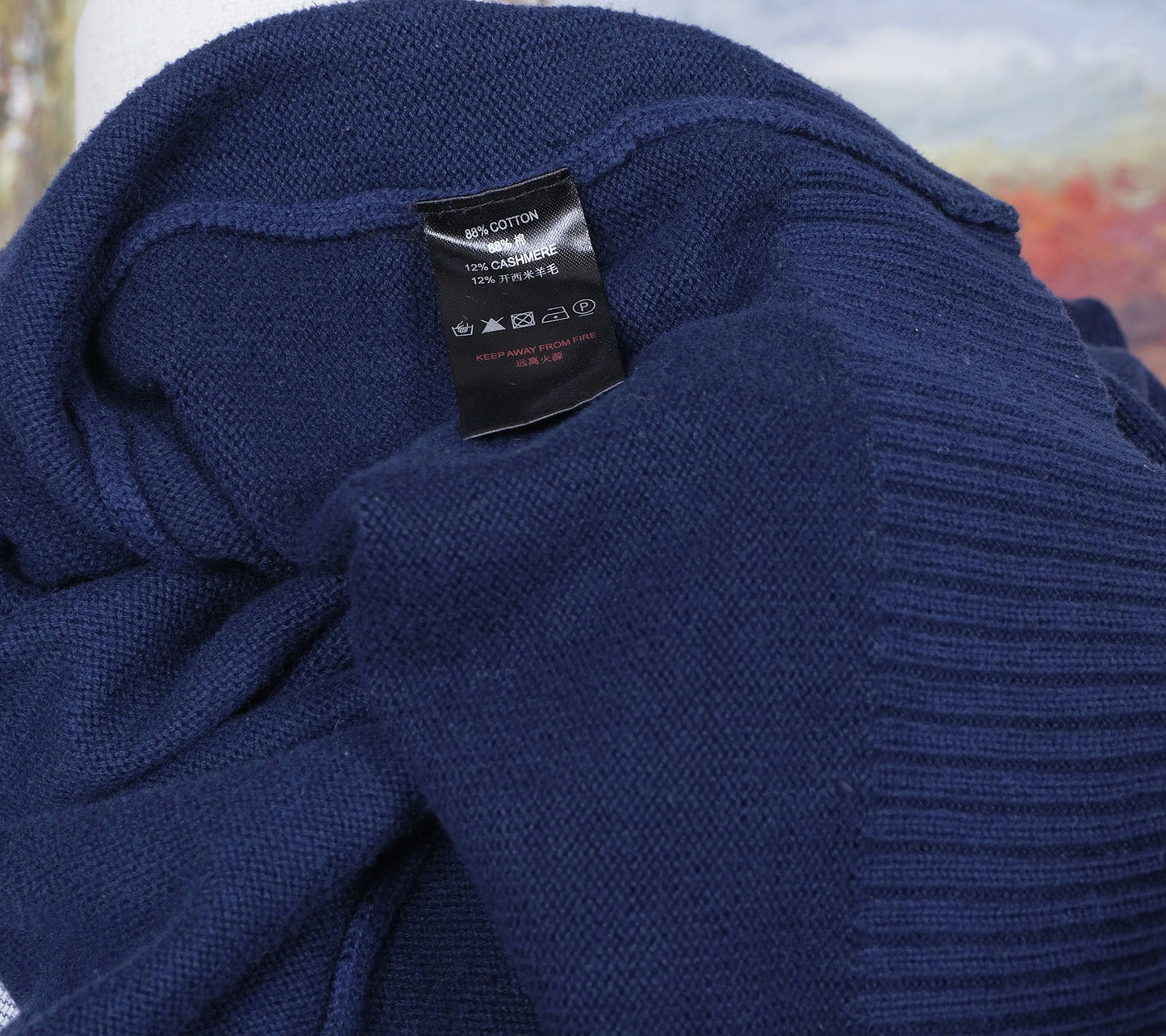 Reiss, blue jumper, size L, cotton-cashmere