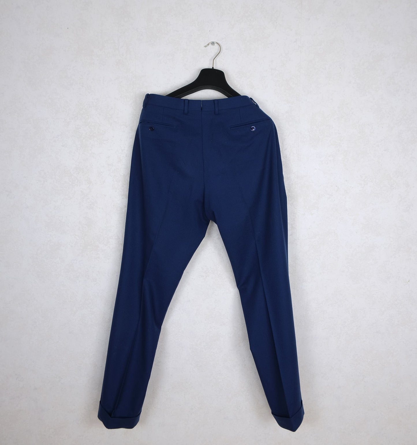Robyn and Co., blue peak lapel suit, size 40UK, flannel