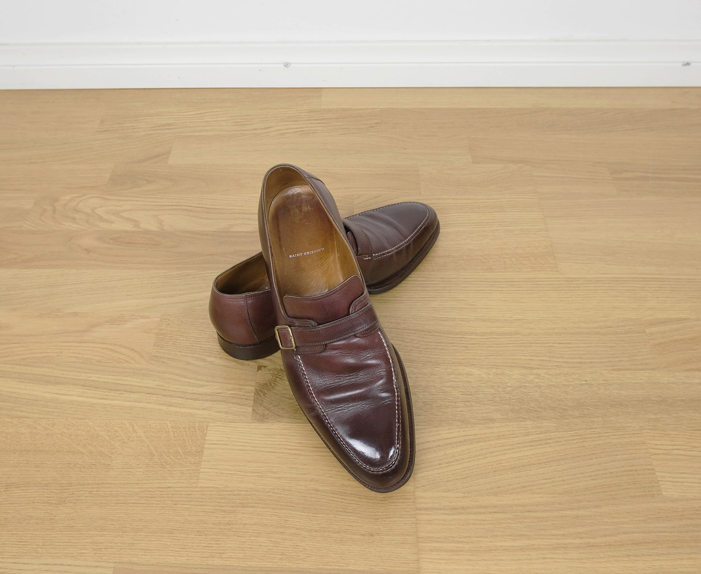 Saint Crispin's, hand made brown loafers, size 7.5UK, RRP 1674 e