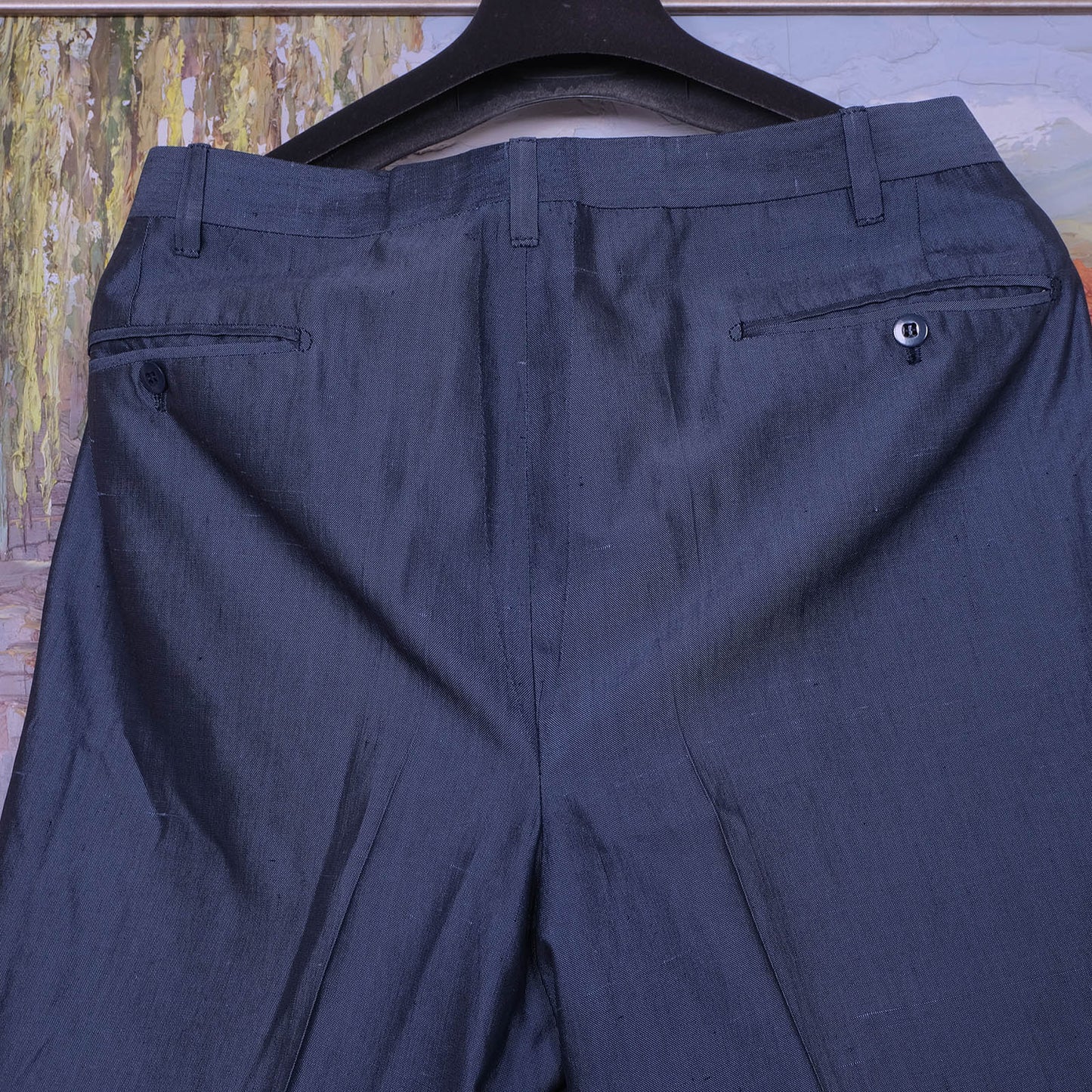 Sartoria Fratelli Concolato, räätälin tekemä sininen puku, koko 50, vatsakas