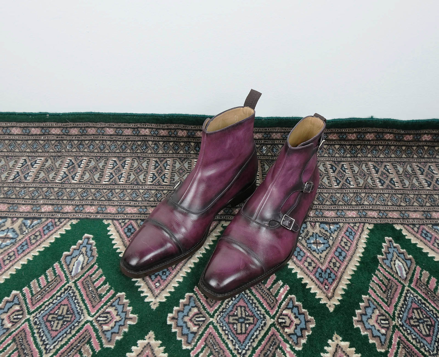 Septième Largeur, purple patina monk boots, size 8.5UK