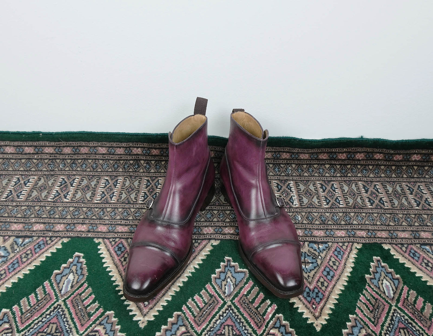 Septième Largeur, purple patina monk boots, size 8.5UK