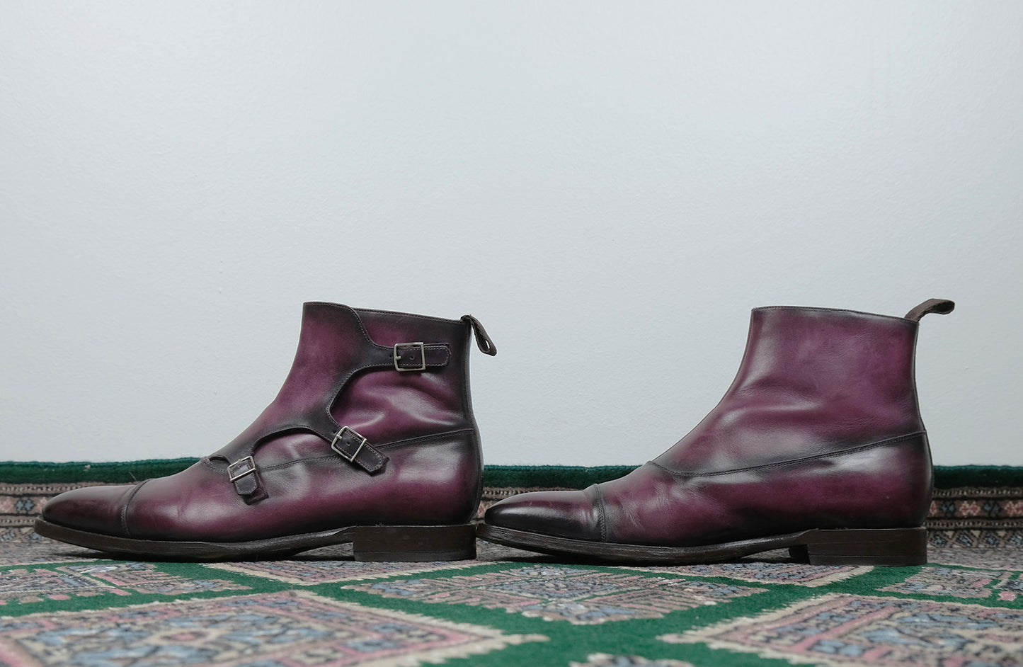 Septième Largeur, purple patina monk boots, size 8.5UK