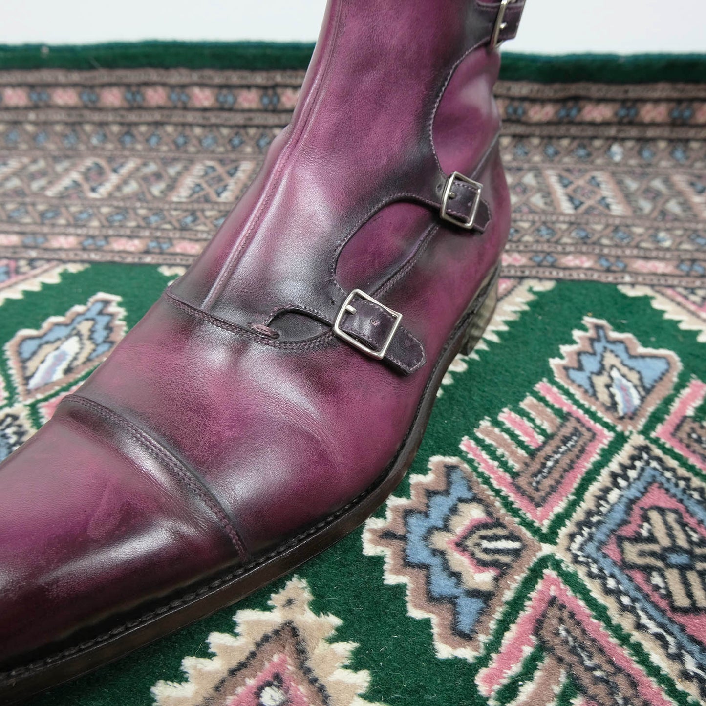 Septième Largeur, purple patina monk boots, size 8.5UK