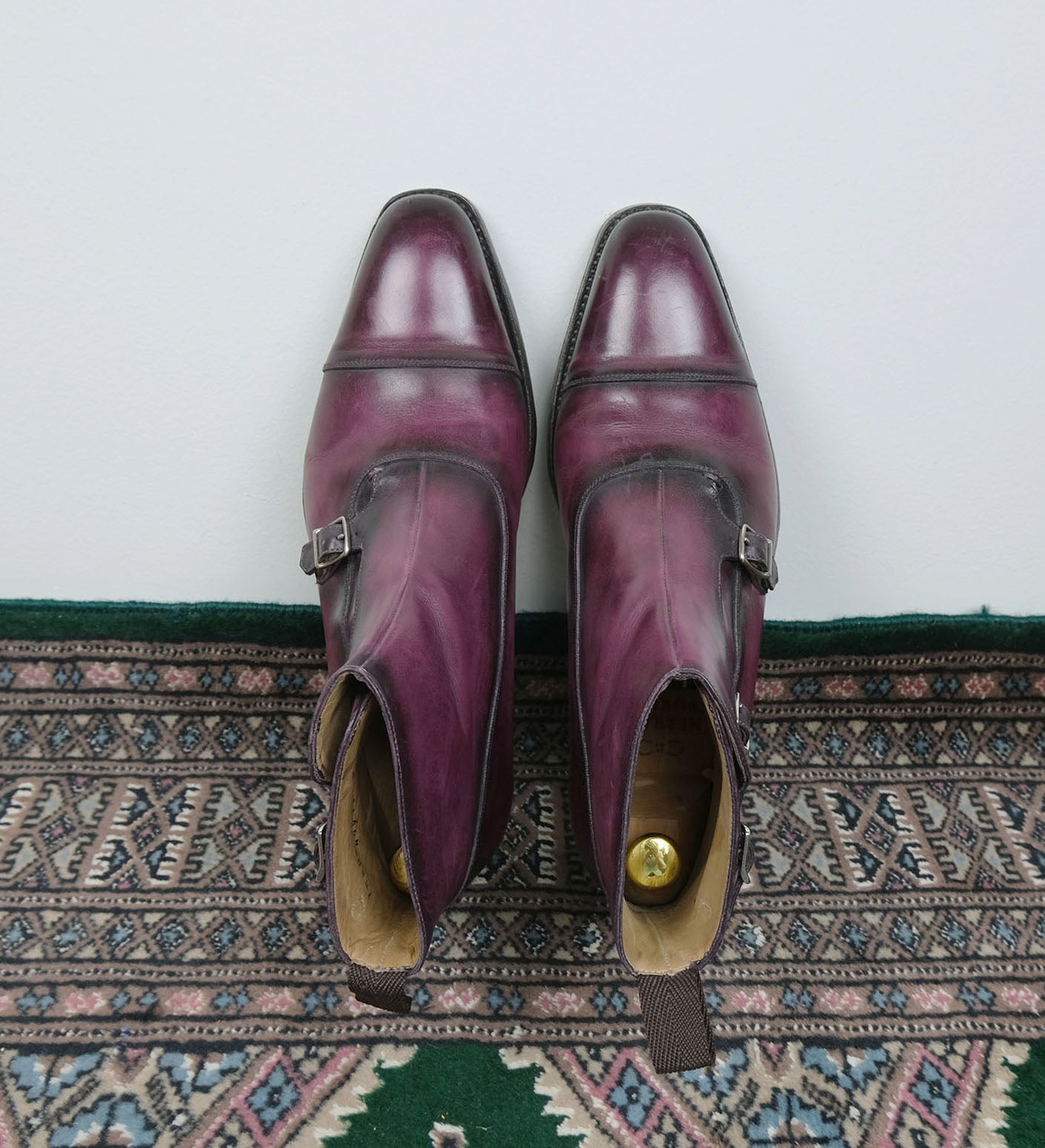 Septième Largeur, purple patina monk boots, size 8.5UK