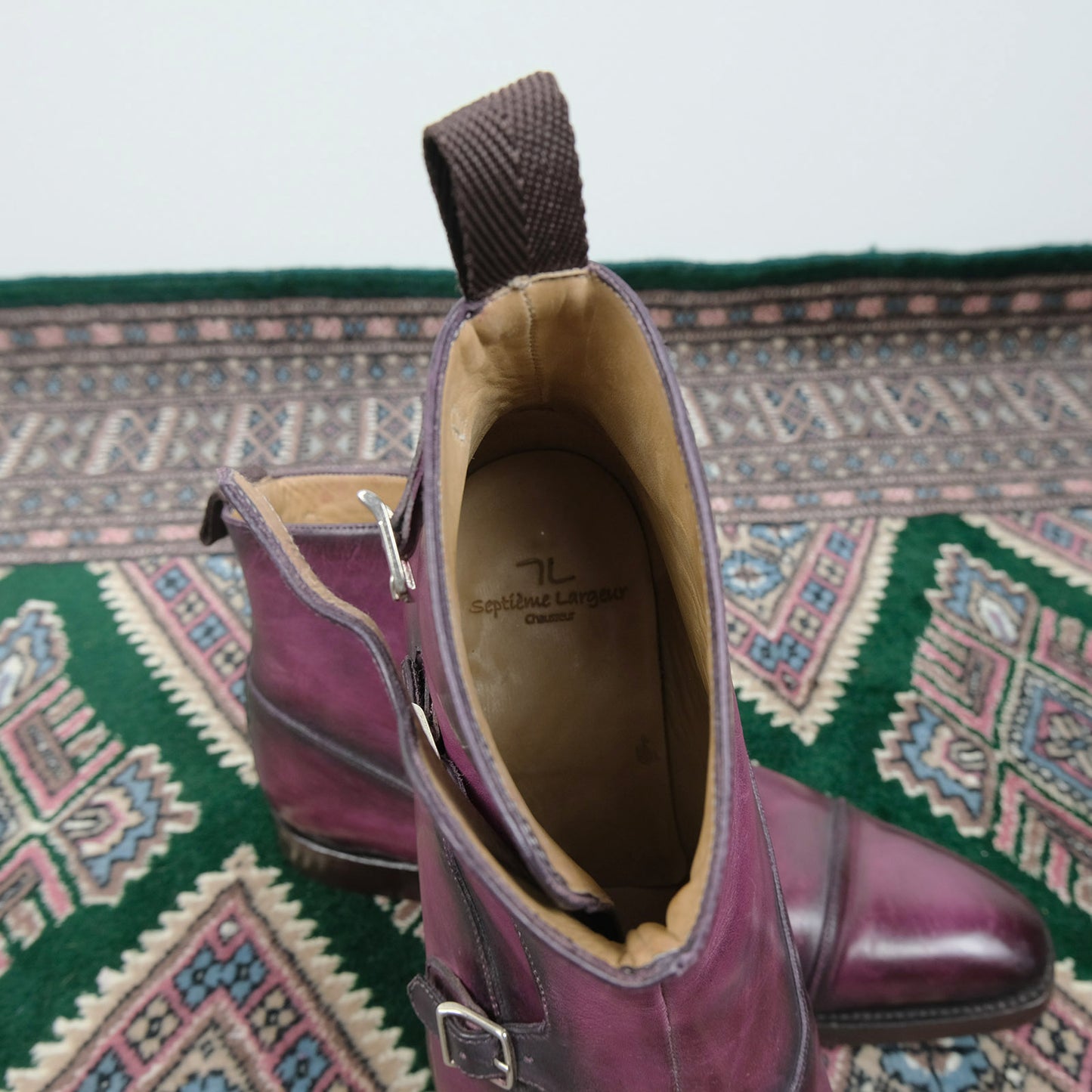 Septième Largeur, purple patina monk boots, size 8.5UK