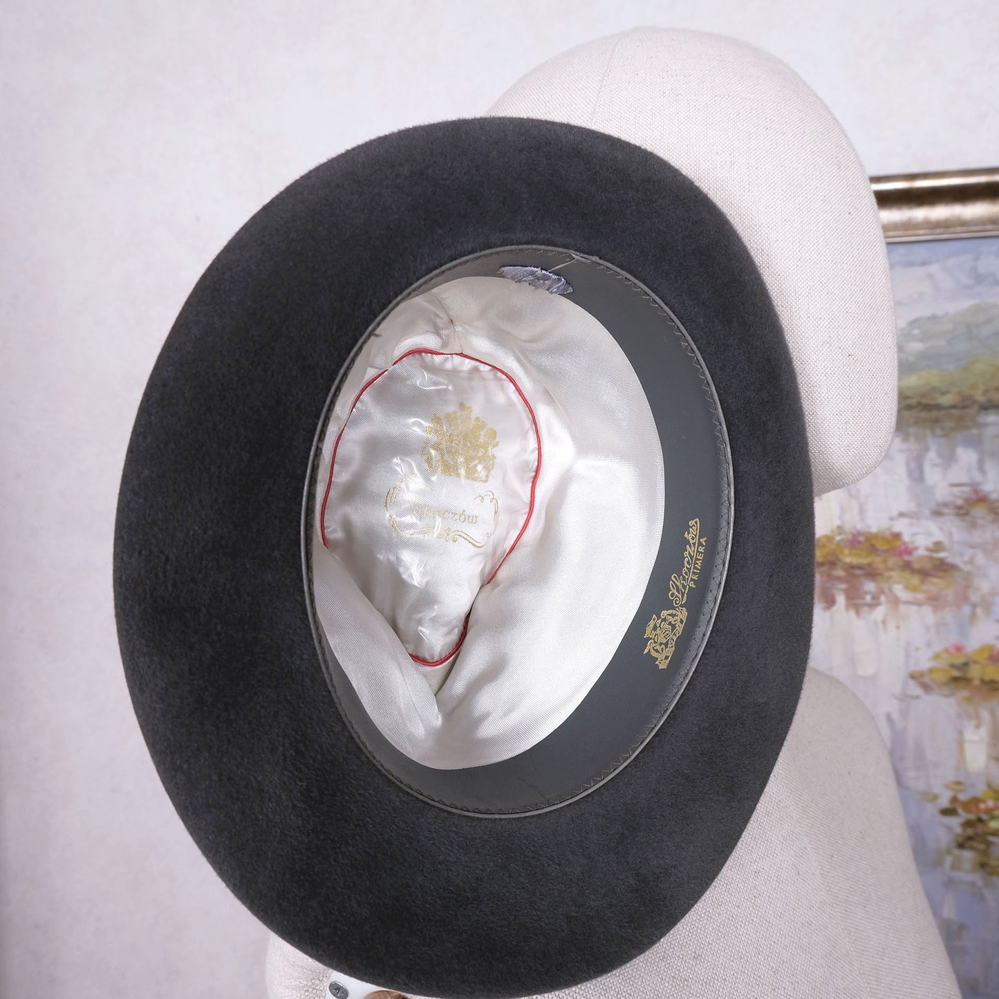 Skoczow, light gray fur felt hat, size 58