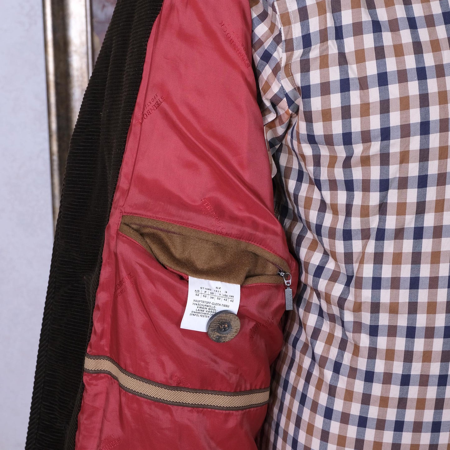 Steinbock, ruskea tikkitakki, koko XXL, villakangas