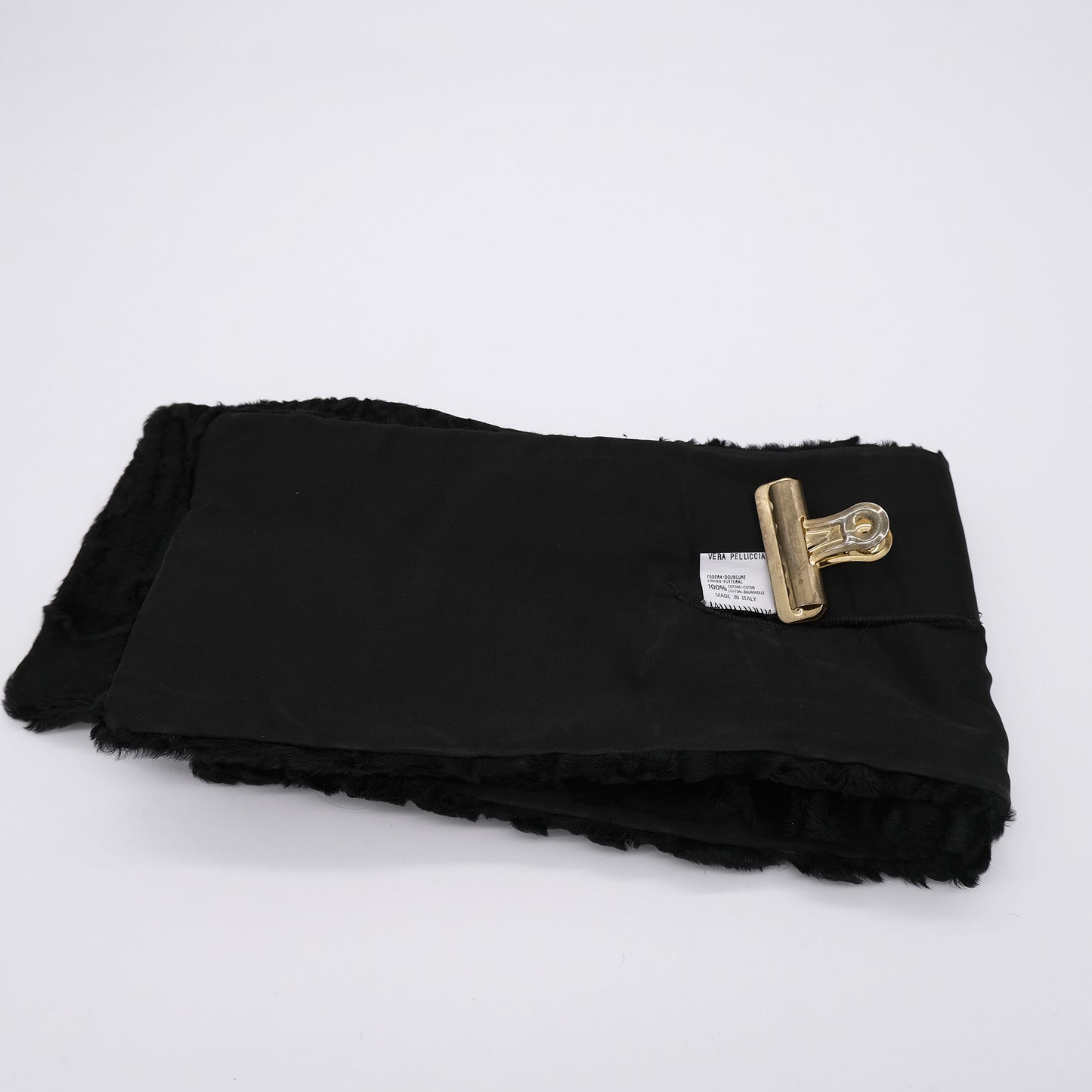 Black swakara fur scarf, karakul sheep material