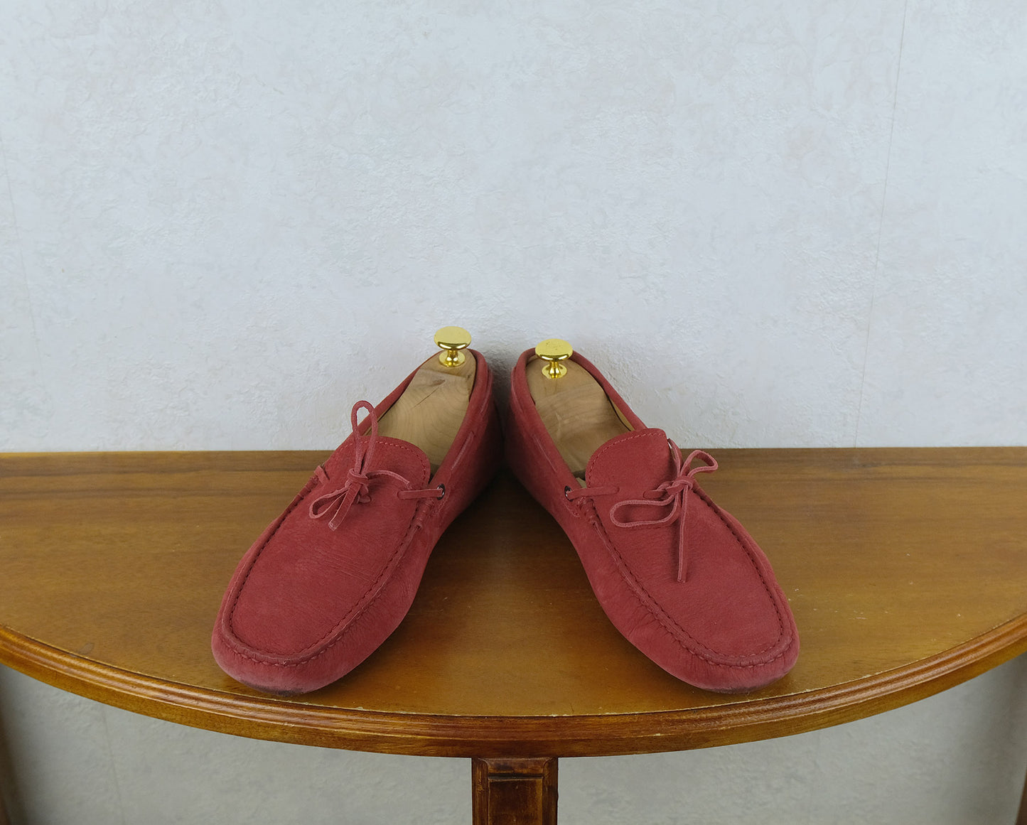 Tod's, punaiset ajokengät, koko 42, mokkanahkaa, Gommino