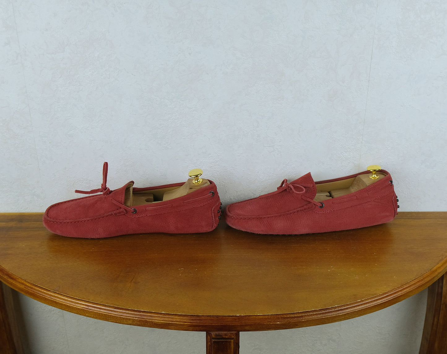 Tod's, punaiset ajokengät, koko 42, mokkanahkaa, Gommino
