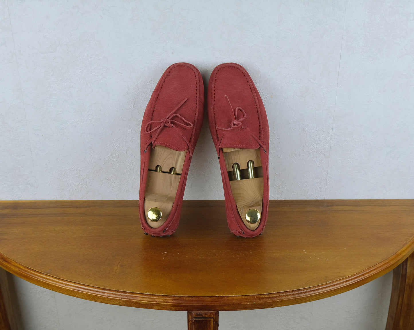 Tod's, punaiset ajokengät, koko 42, mokkanahkaa, Gommino