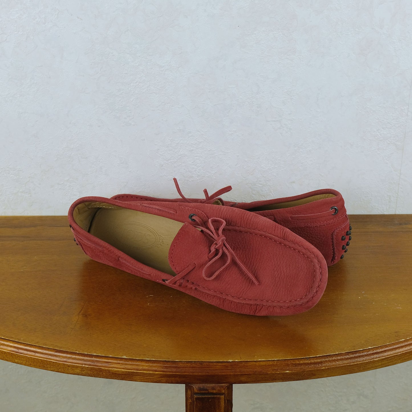 Tod's, punaiset ajokengät, koko 42, mokkanahkaa, Gommino