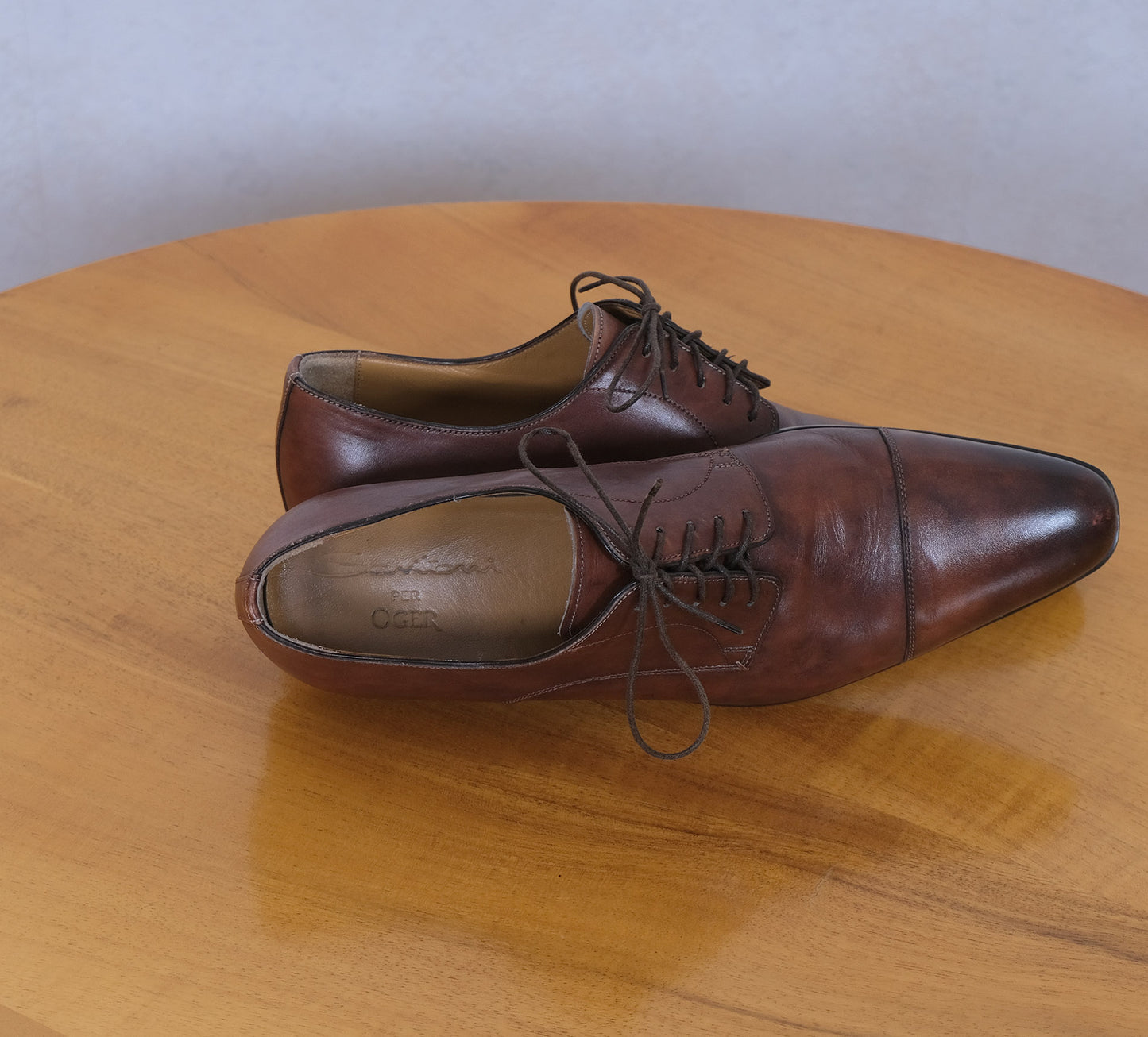 Santoni, ruskeat nauhakengät, koko 42, kumipohja