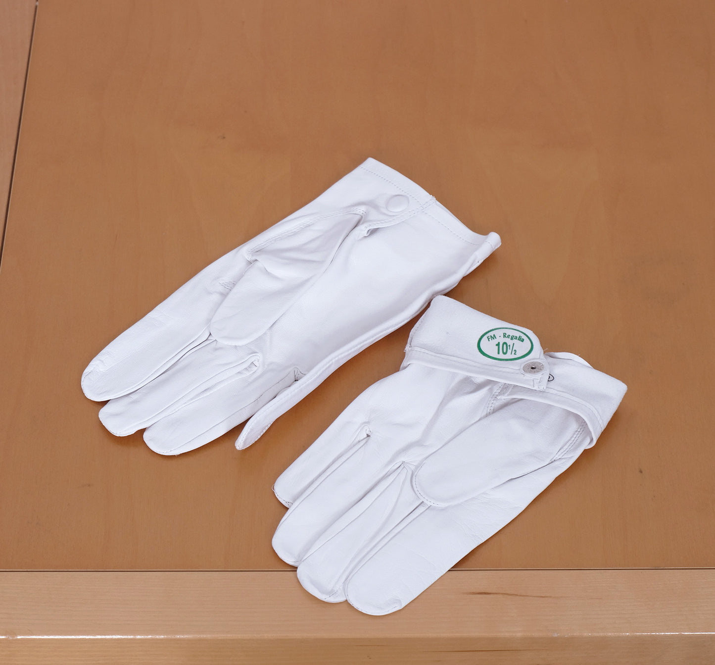 Evening dress gloves, size 10.5, white leather, for large hands