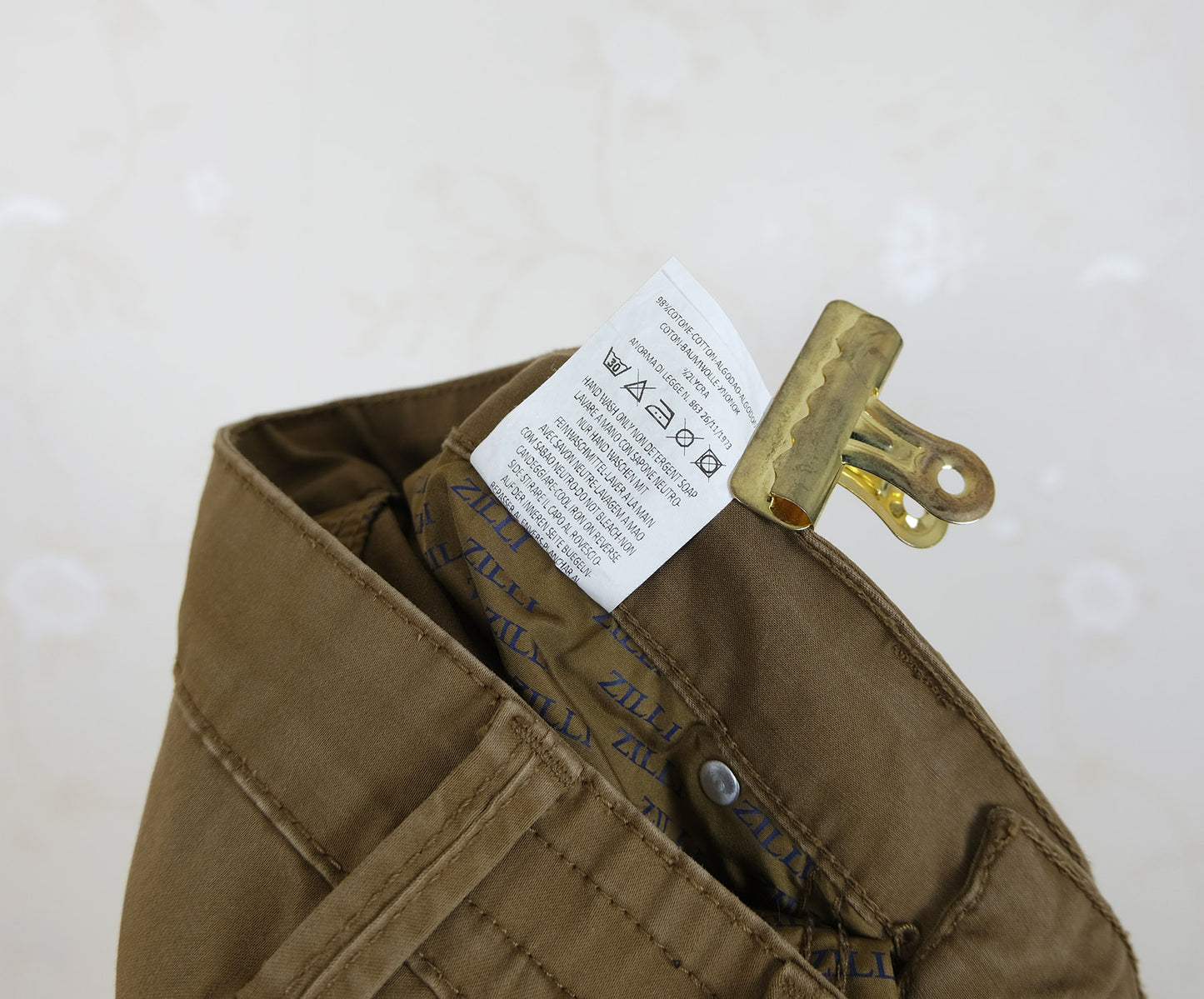 Zilli, tan cotton trousers, size 34'', retail price 990 e
