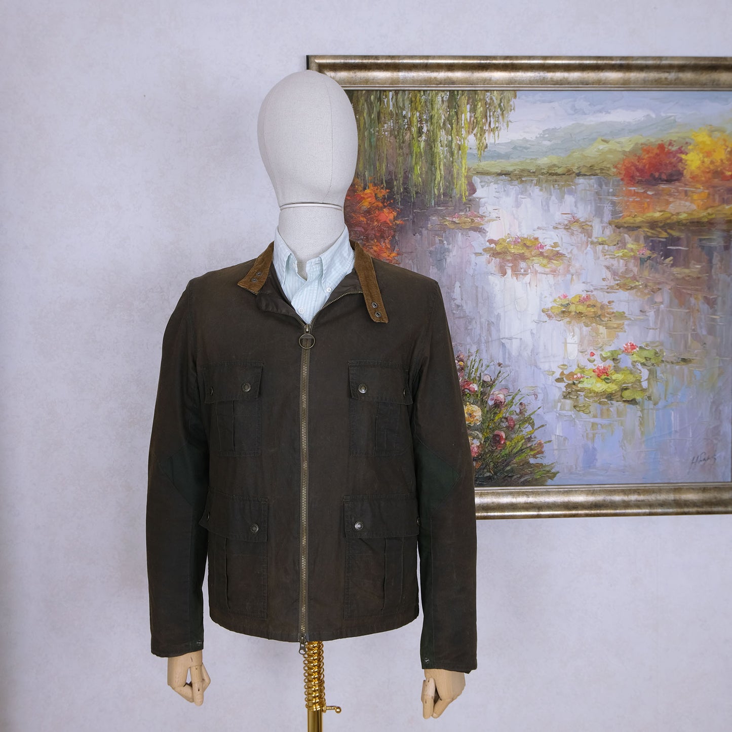 Barbour, used wax cotton jacket, size XL, black, International