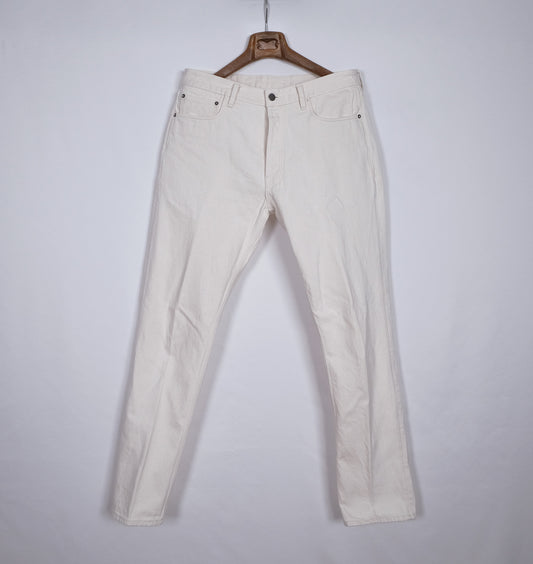 Blackhorse Lane Ateliers, cream-coloured jeans, size 36'', made in England