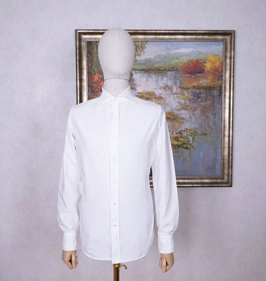 Bolzonella, white oxford cotton collar shirt, size 16