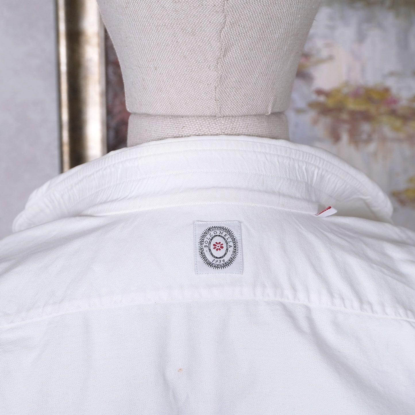 Bolzonella, white oxford cotton collar shirt, size 16