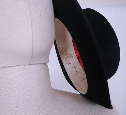 Borsalino, black felt hat, size 57, fedora model