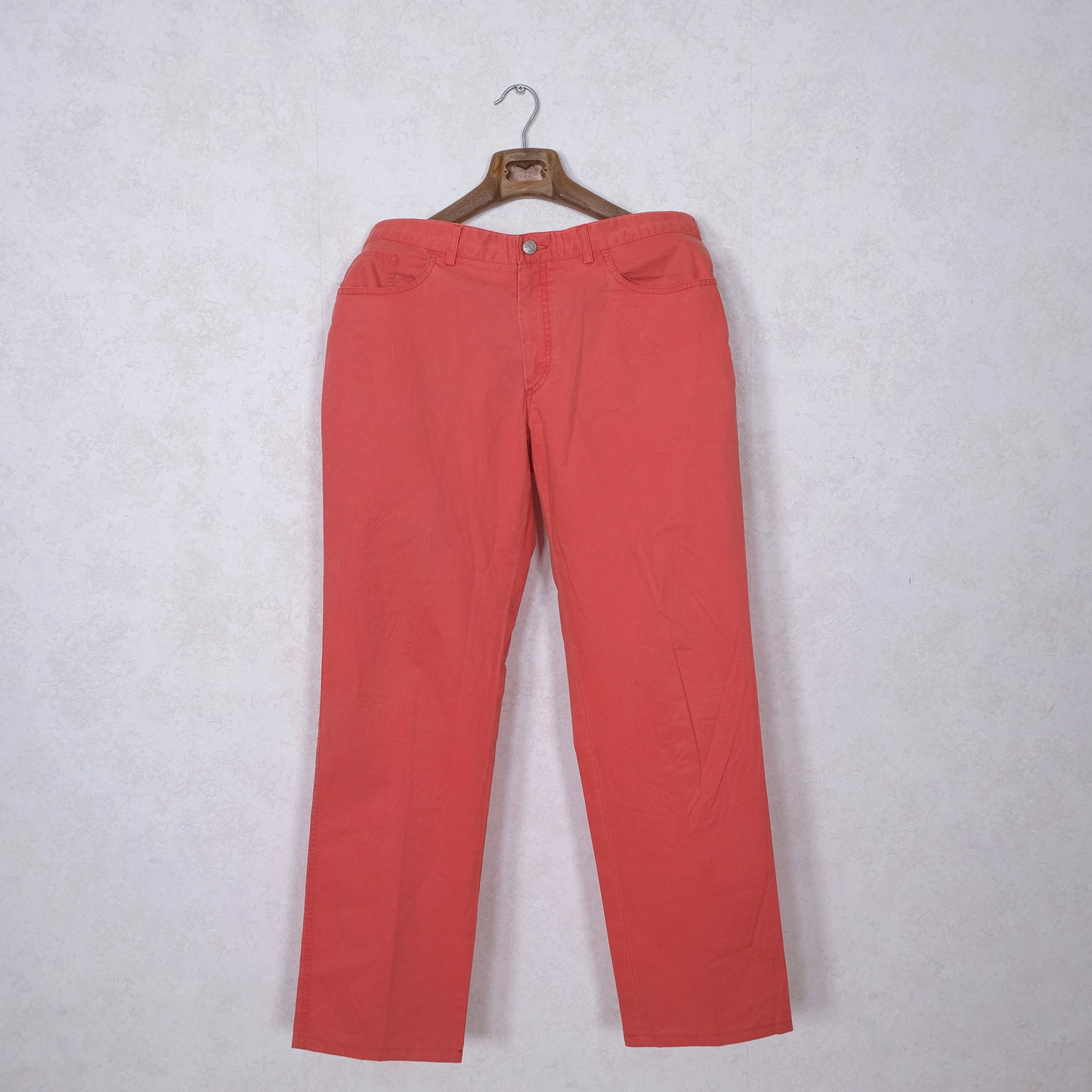 Brioni, coral colour cotton trousers, size 50EU, machine washable
