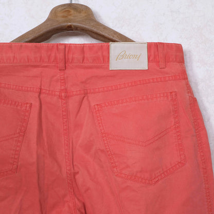 Brioni, coral colour cotton trousers, size 50EU, machine washable