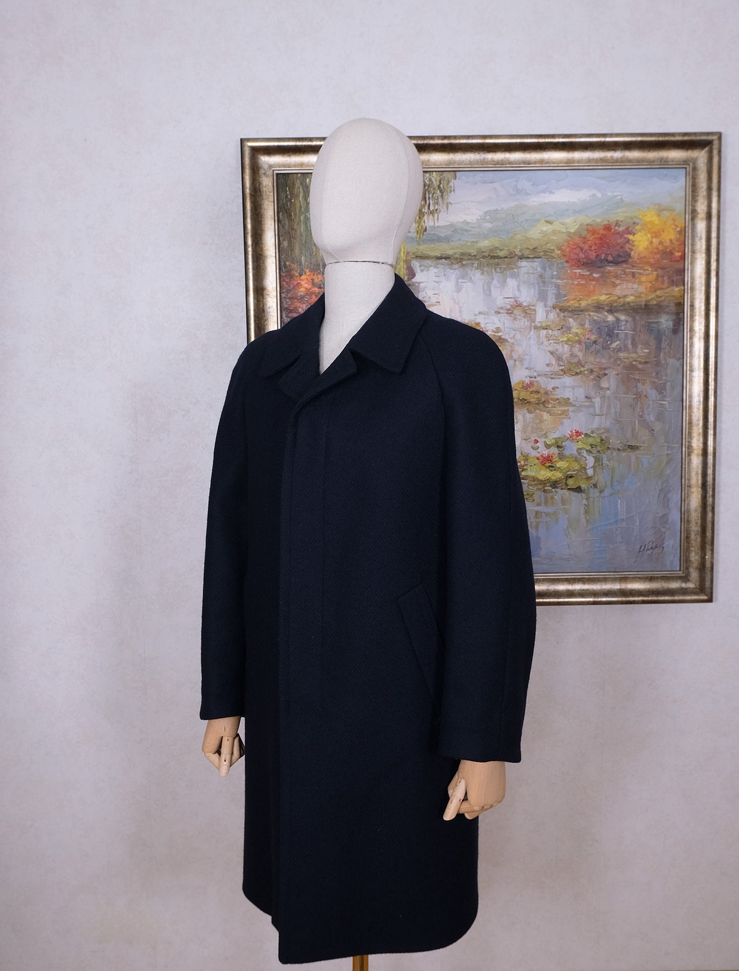 Brümmer, sininen villakangastakki, koko 50, minkkivuori