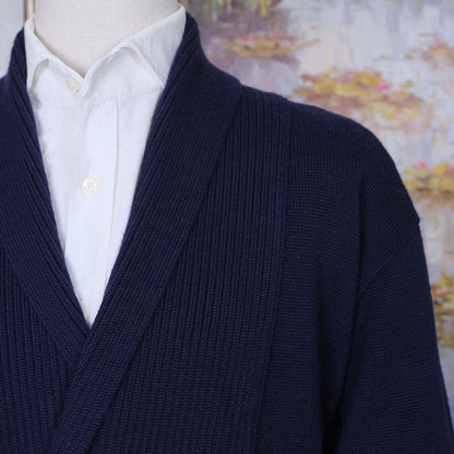 Busnel, navy blue cardigan, size XXL, jersey wool