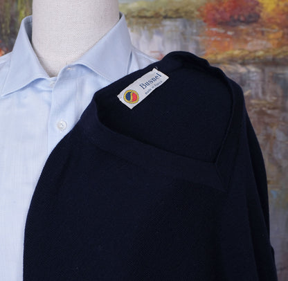 Busnel, navy blue sweater, size M, tricot knit