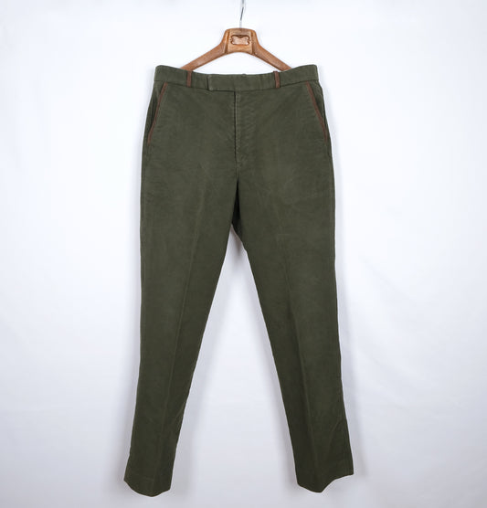 Butiken på Landet, green moleskin trousers, size 36, strong fabric