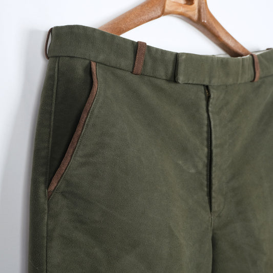 Butiken på Landet, green moleskin trousers, size 36, strong fabric