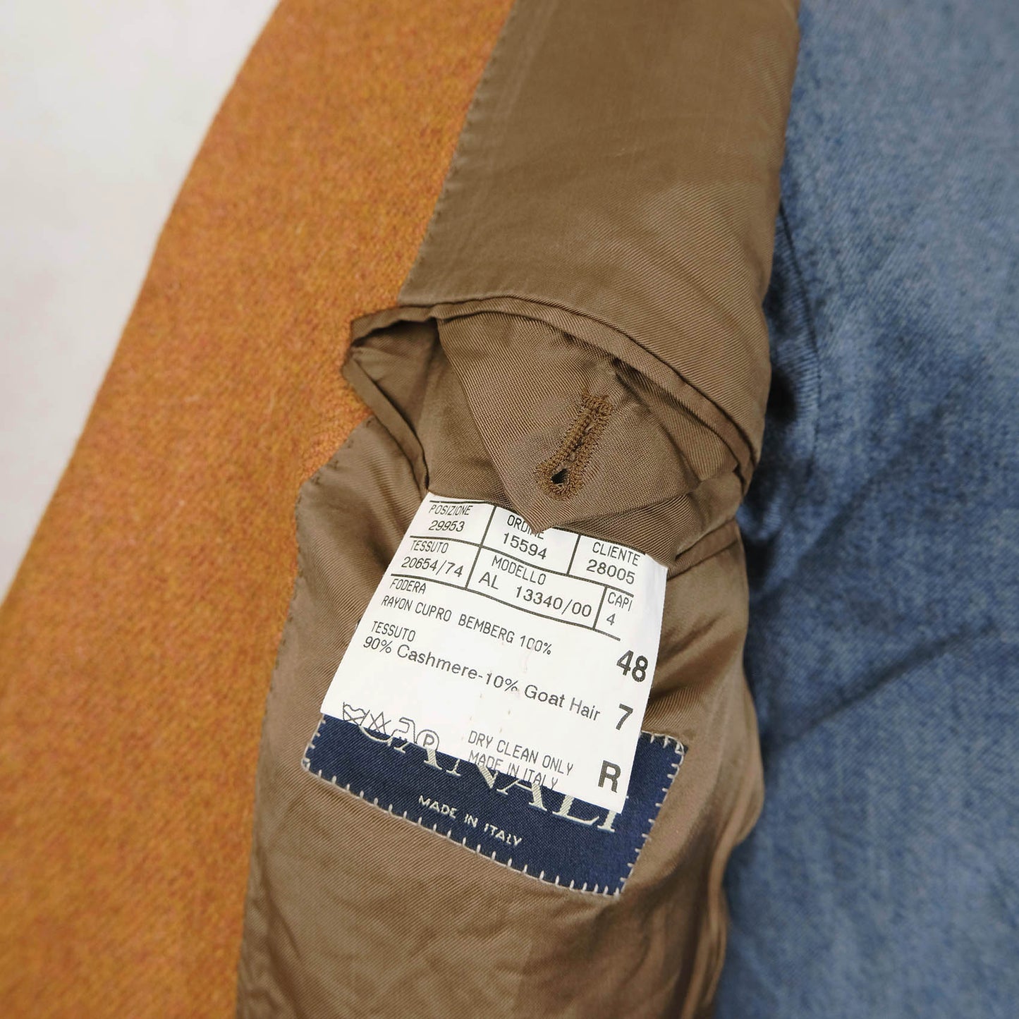 Canali, harvinainen oranssi irtotakki, kashmirvillaa, koko 48, hoikka