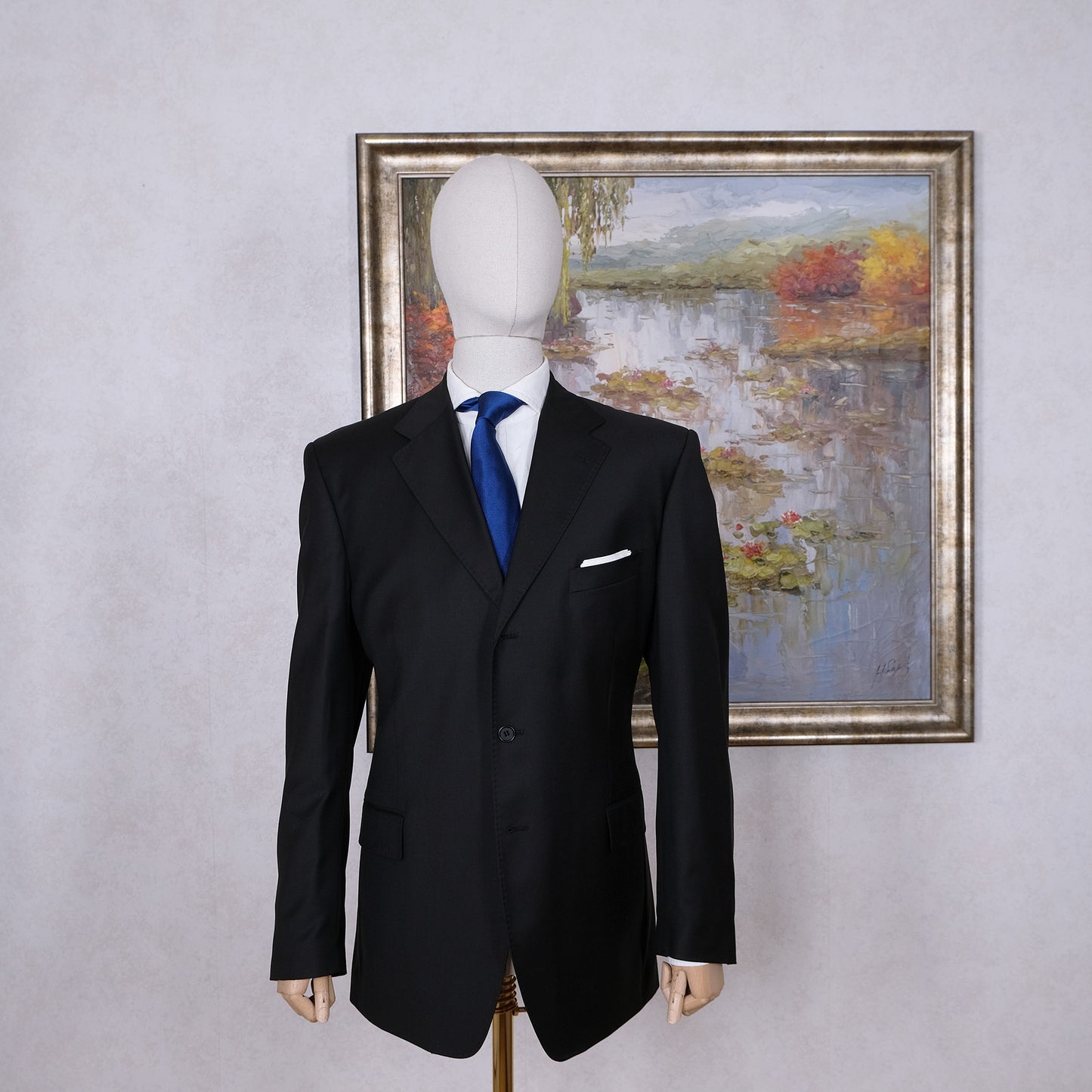 Canali, black wool suit, size 44UK, great condition