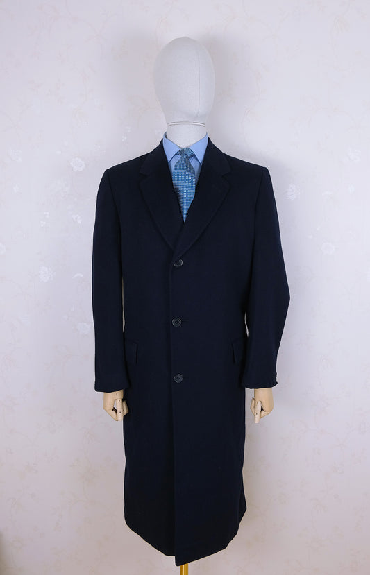 Chester Barrie, hand made navy blue wool coat, Size 44UK