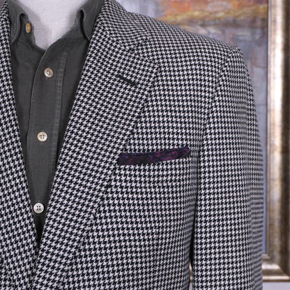 Chester Barrie, käsintehty musta-valkoinen irtotakki, koko 50