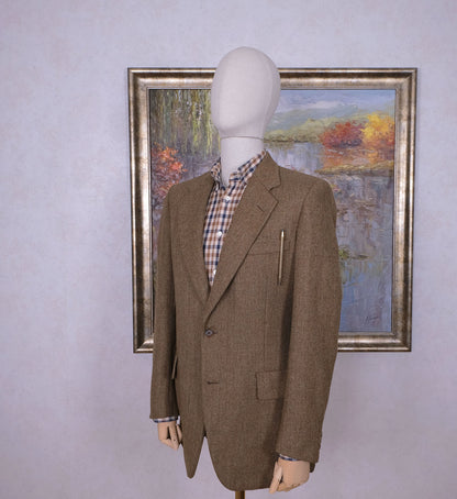 Chester Barrie, käsintehty vaalea tweedtakki, koko 50, vintage