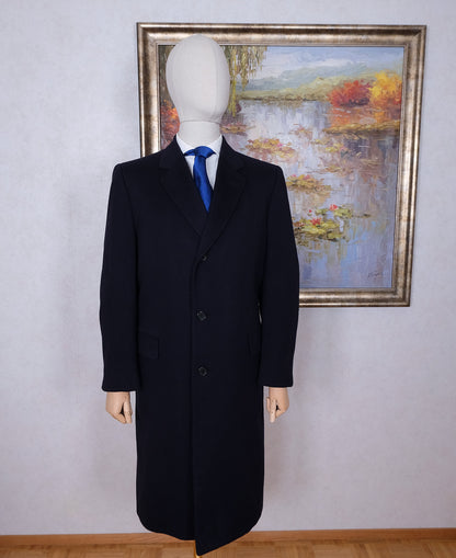 Chester Barrie, blue cashmere coat, size 42UK