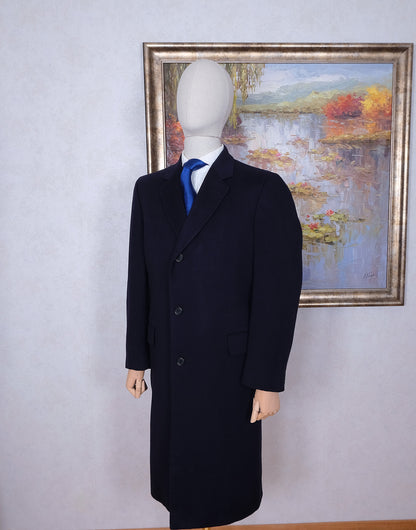 Chester Barrie, blue cashmere coat, size 42UK