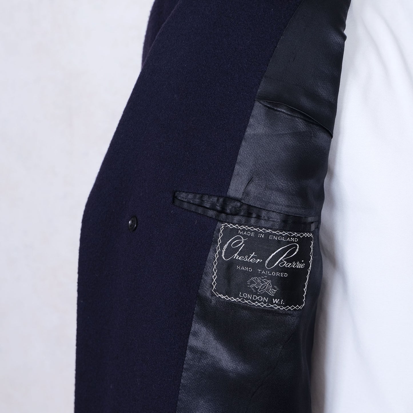 Chester Barrie, blue cashmere coat, size 42UK