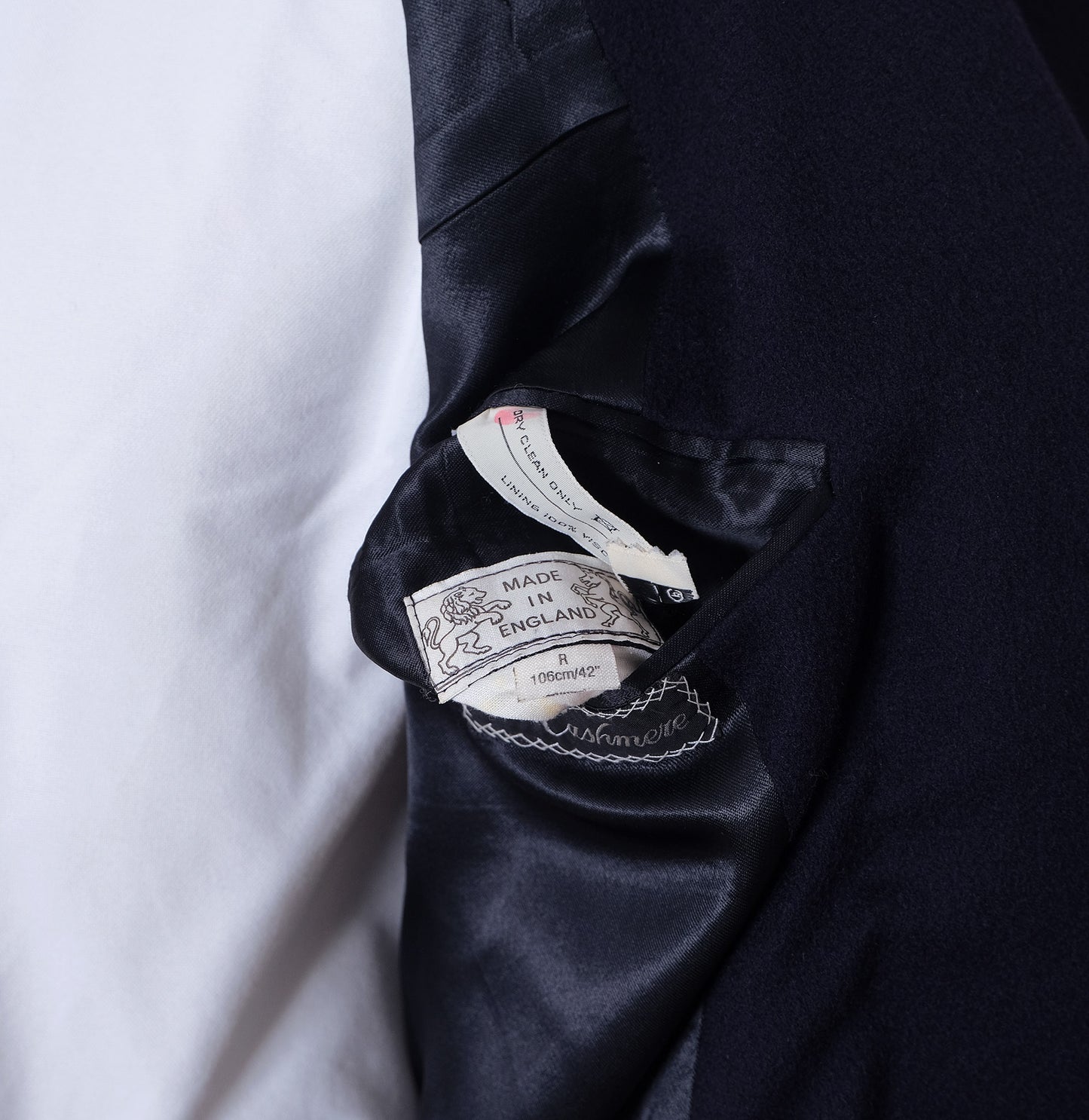 Chester Barrie, blue cashmere coat, size 42UK